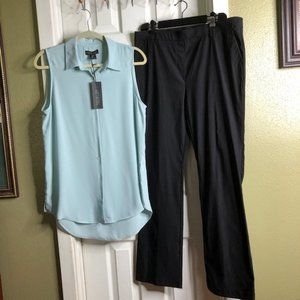 Rachel Zoe Blouse & Black Pants~2 pc bundle~NEW!